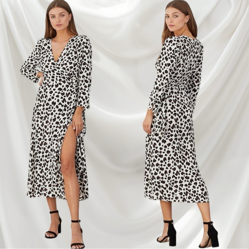 Cleobella ‘Miles’ Leopard Printed Wrap Dress Size XS